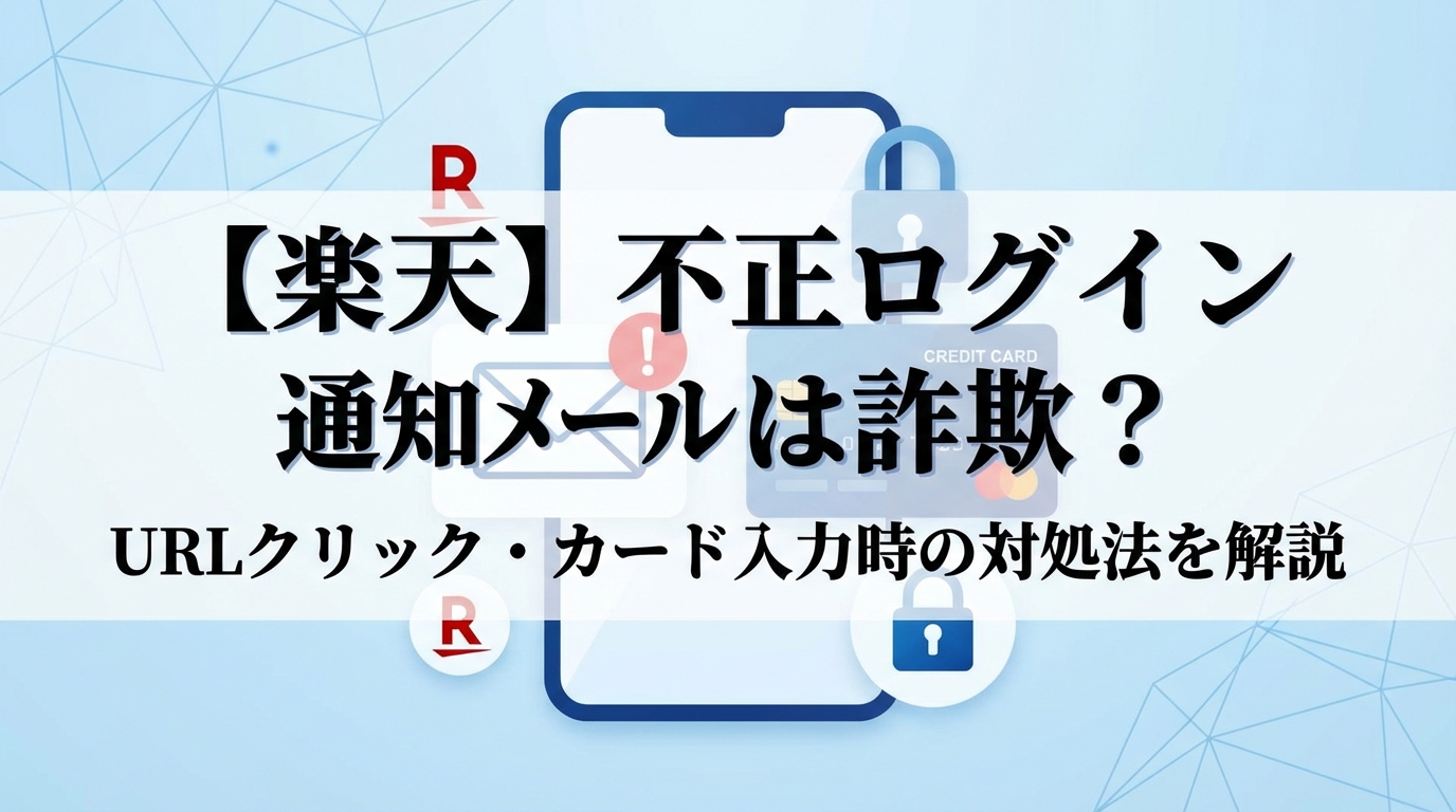 【楽天】不正ログイン通知メールは詐欺？URLクリック・カード入力時の対処法を解説