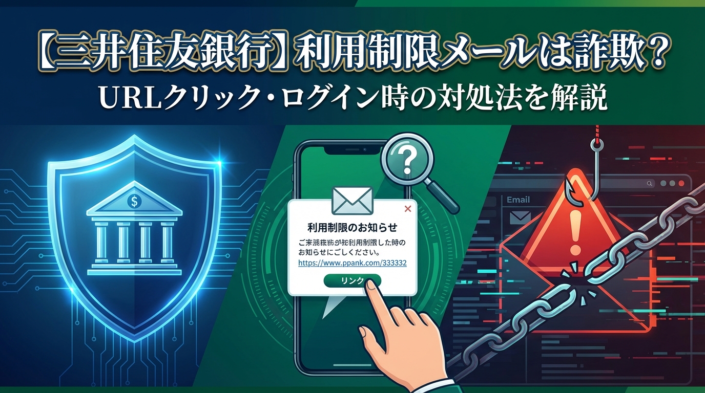 【三井住友銀行】利用制限メールは詐欺？URLクリック・ログイン時の対処法を解説