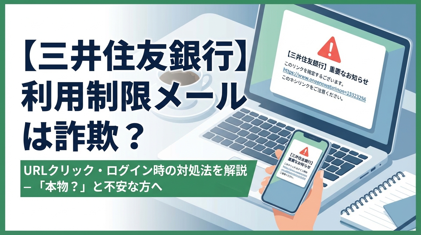 「三井住友銀行から利用制限のメールが届いたけど本物？」と不安になっていませんか？