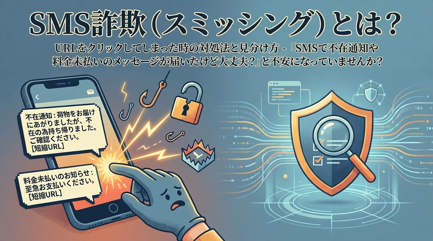 「SMSで不在通知や料金未払いのメッセージが届いたけど大丈夫？」と不安になっていませんか？