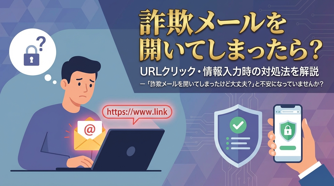 「詐欺メールを開いてしまったけど大丈夫？」と不安になっていませんか？
