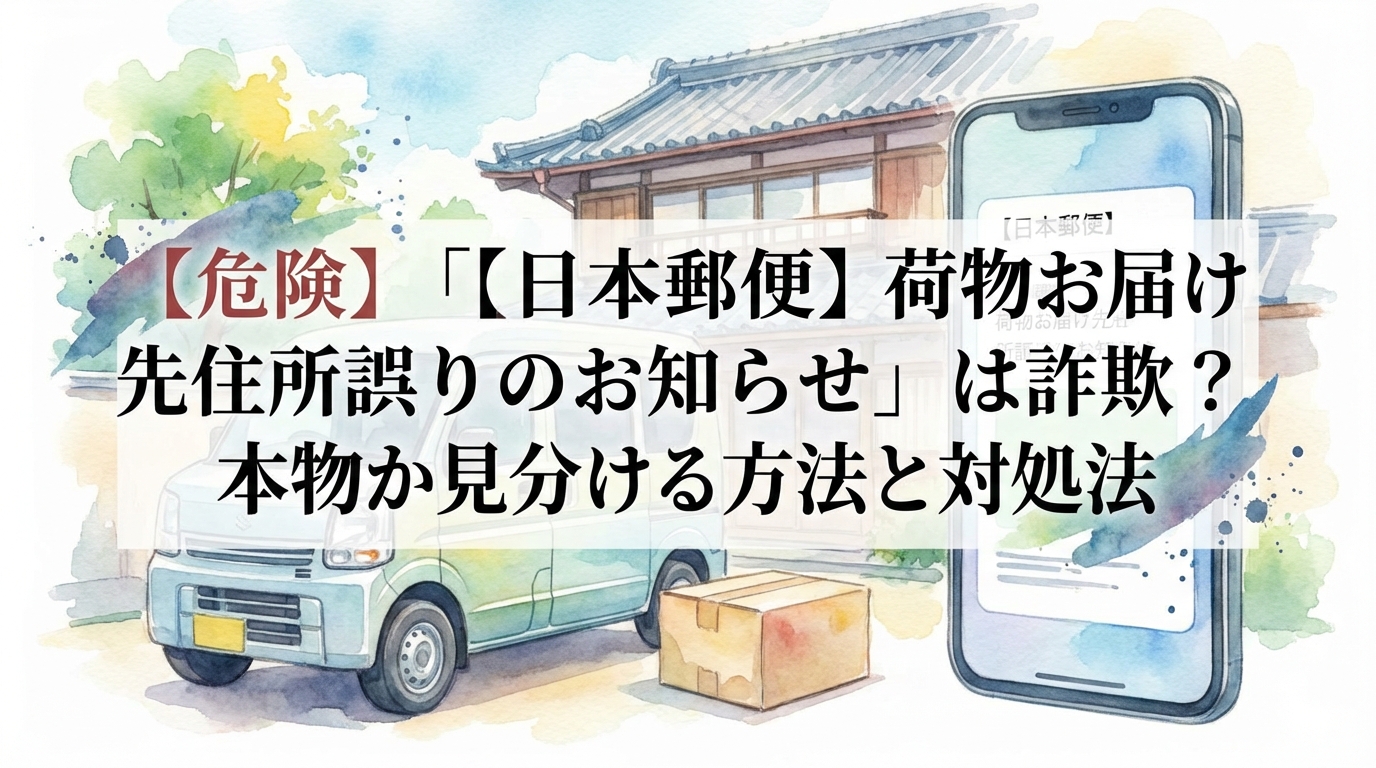 【危険】「【日本郵便】荷物お届け先住所誤りのお知らせ」は詐欺？本物か見分ける方法と対処法