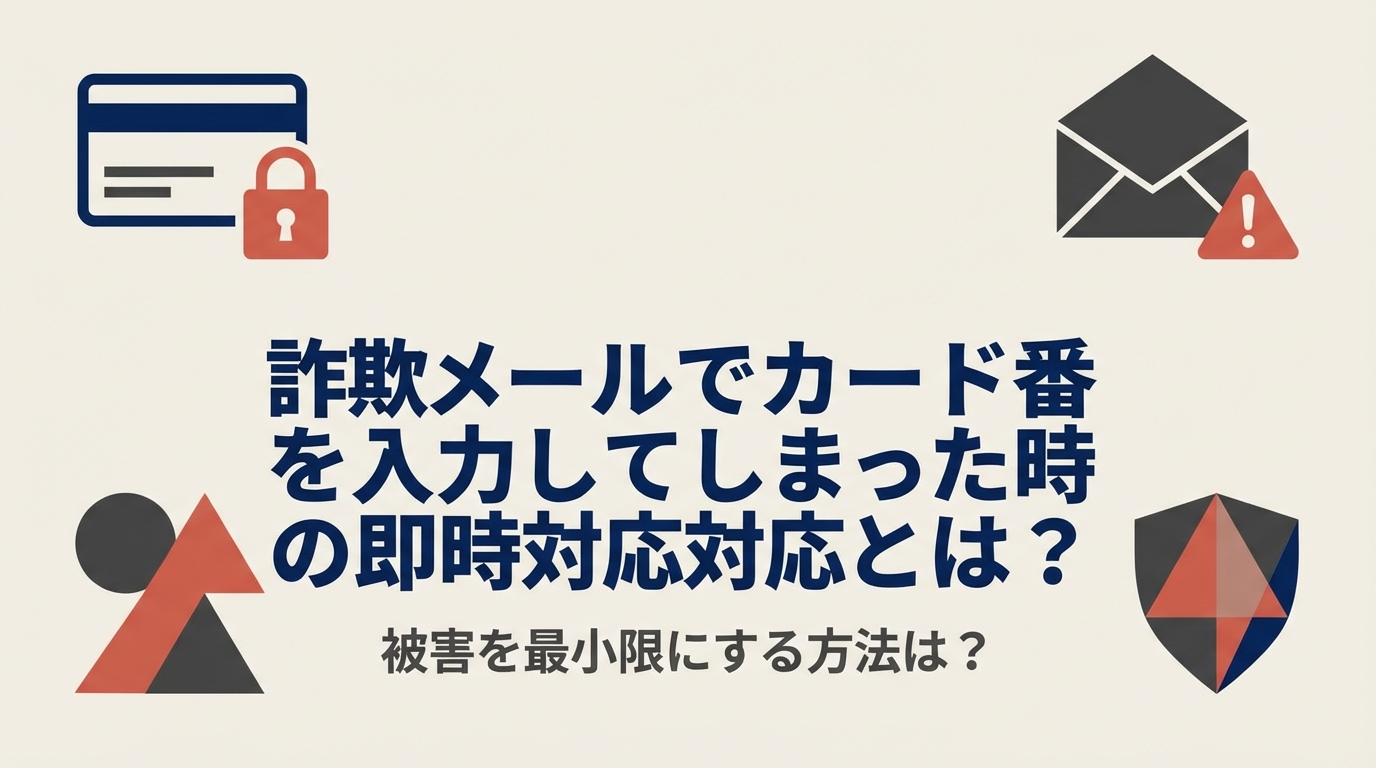 詐欺メールでカード番号を入力してしまった時の即時対応とは？被害を最小限にする方法は？